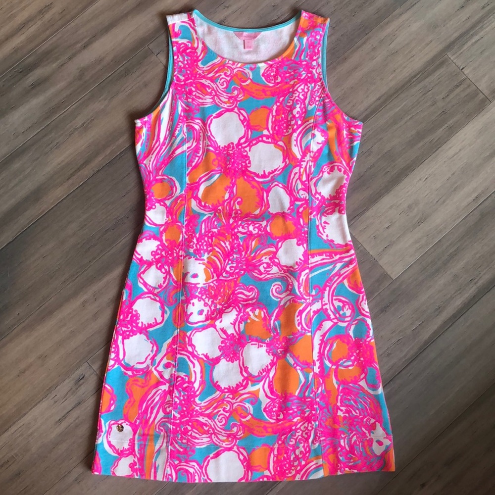 Lilly Pulitzer pink/orange/blue dress